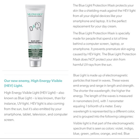 Mudmasky Blue Light Protection Mask - Picture 5 of 13